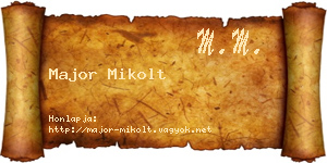 Major Mikolt névjegykártya